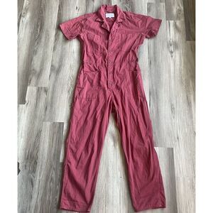 Pistola Red Utility Jumpsuit Short Sleeves